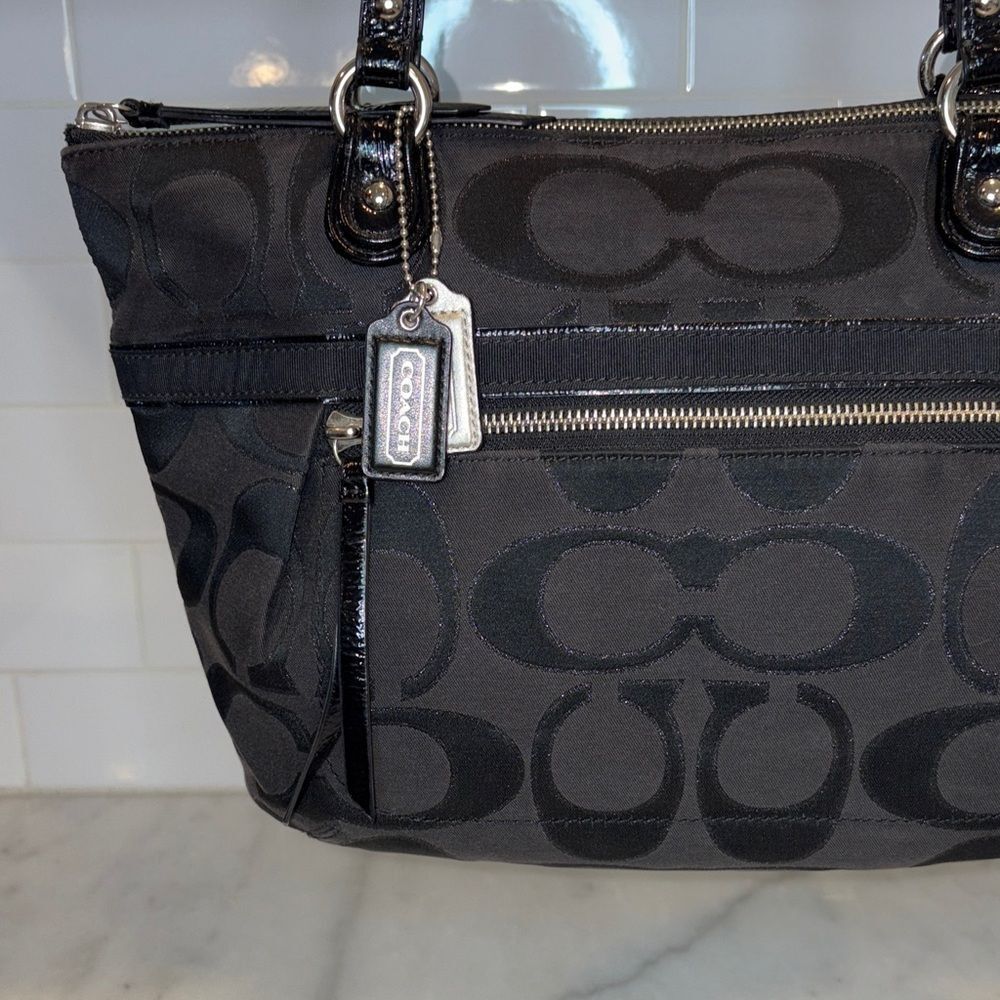 Coach Bag Purse Handbag Pocketbook Y2K Poppy Lurex Signature Logo Sateen Tote - Picture 2 of 16